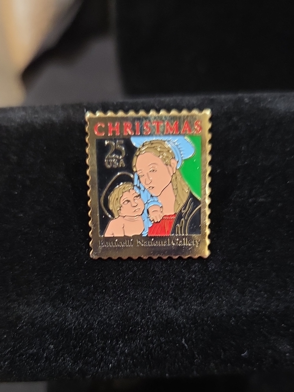1988 BOTICELLI "MADONNA & CHILD" POSTAGE STAMP PIN